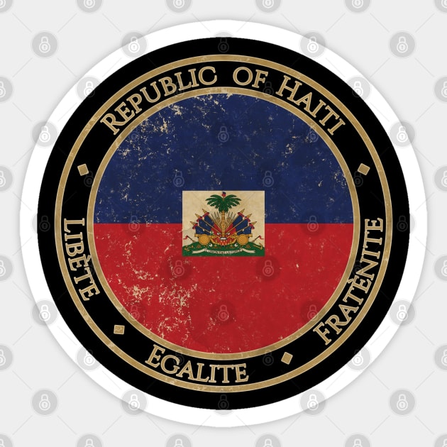 Vintage Republic of Haiti USA North America United States Flag Sticker by DragonXX